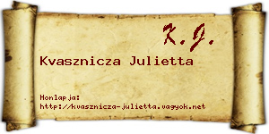 Kvasznicza Julietta névjegykártya